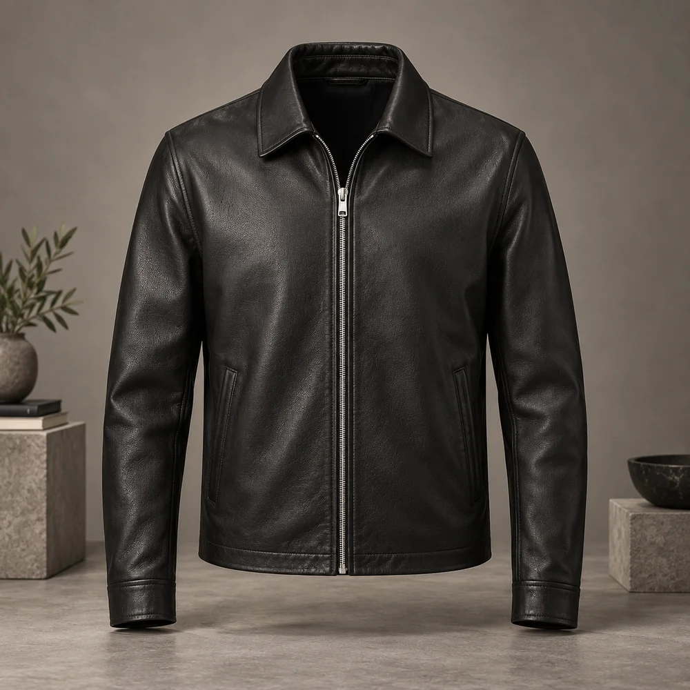 Classic Black Jacket — แจ็กเก็ตหนังสีดำ