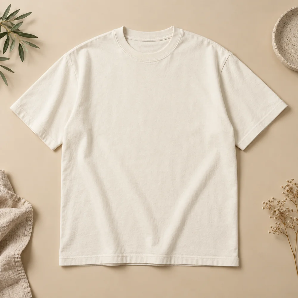Everyday Cotton Tee — เสื้อยืดคอตตอนสีไอวอรี