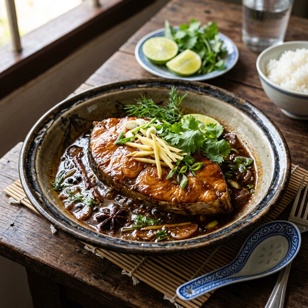 ปลานวลจันทร์ทะเลต้มหวานสูตรโบราณ 72 ชั่วโมง | Traditional Braised Milkfish (72-Hour Slow Cooked)