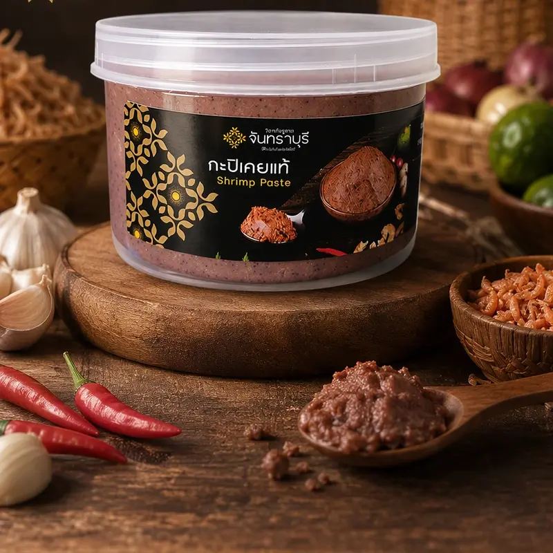 กะปิเคยแท้ ปากน้ำแหลมสิงห์ ตราจันทราบุรี (Authentic Shrimp Paste 500g)